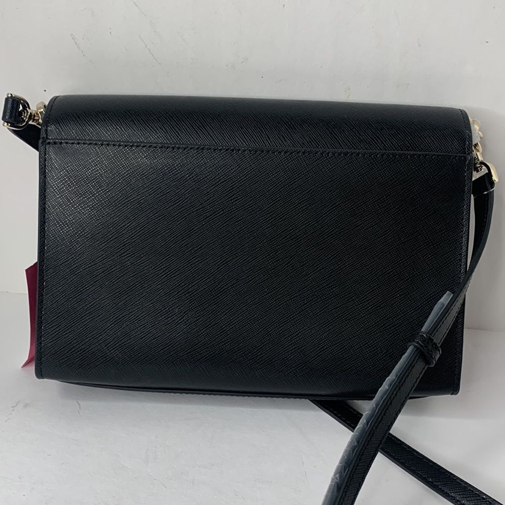 Kate Spade Carson black saffiano leather convertible shoulders crossbody bag NWT - Picture 7 of 11